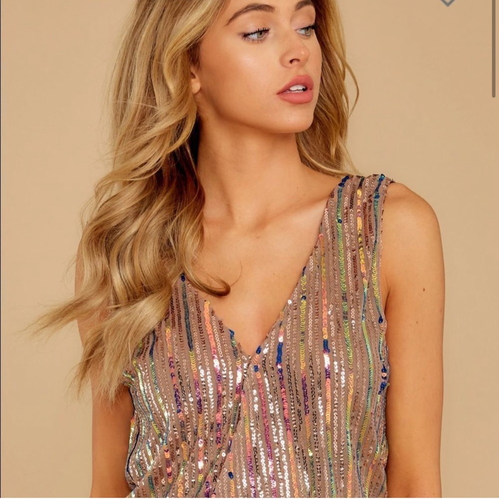Sequin Striped Bodysuit - Multicolor